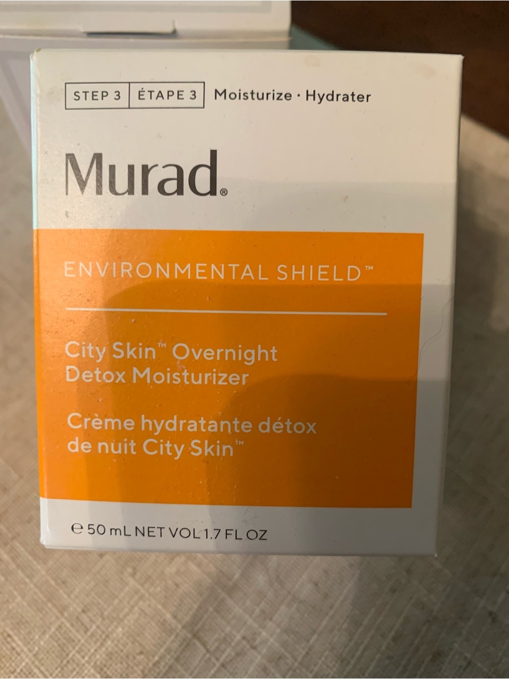 Murad City Skin Overnight Detox Moisturizer — Orange and White Packaging